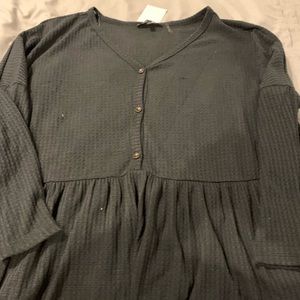 Glitzy Girlz Boutique Black Babydoll Top